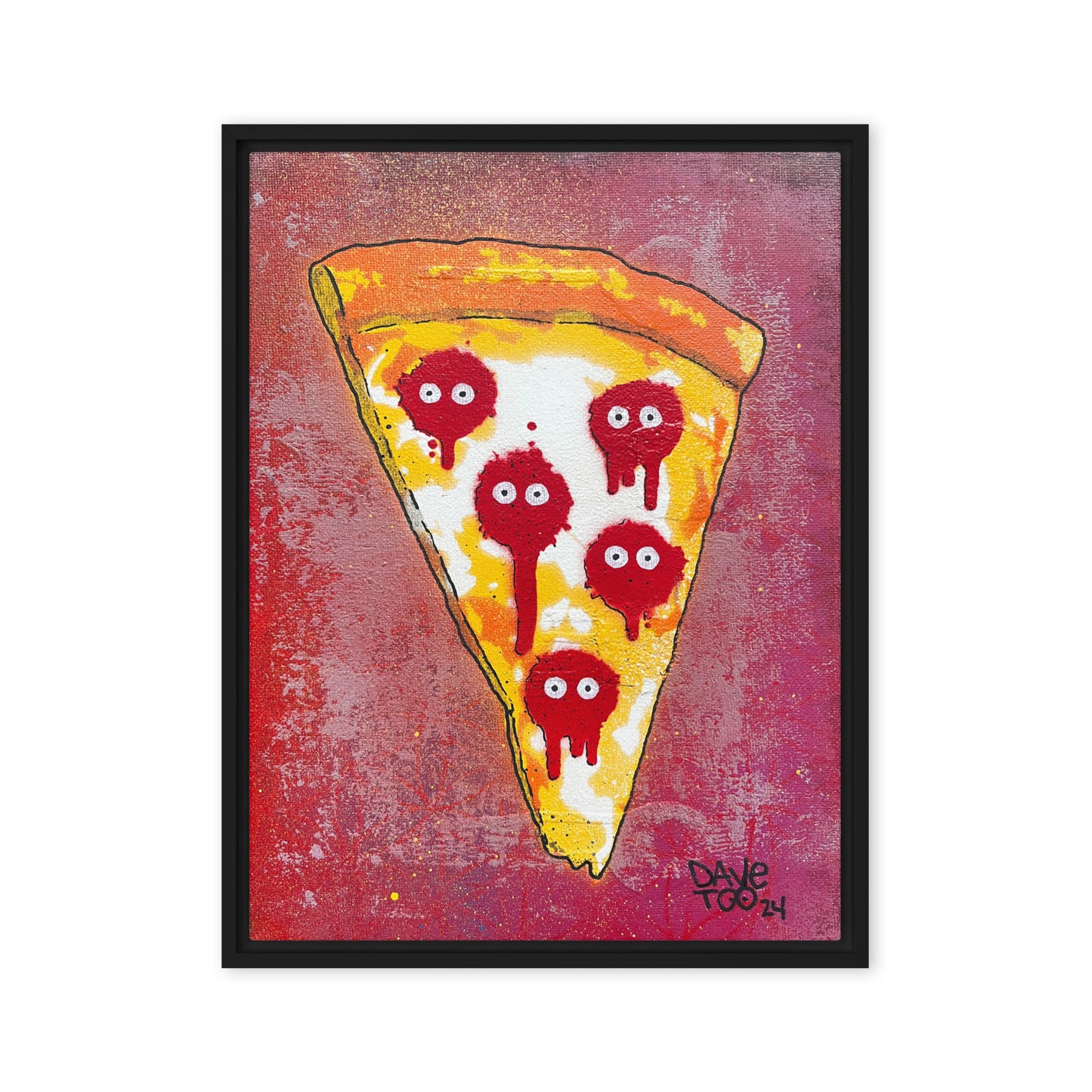 SPRAYMONSTER Pizza Framed canvas