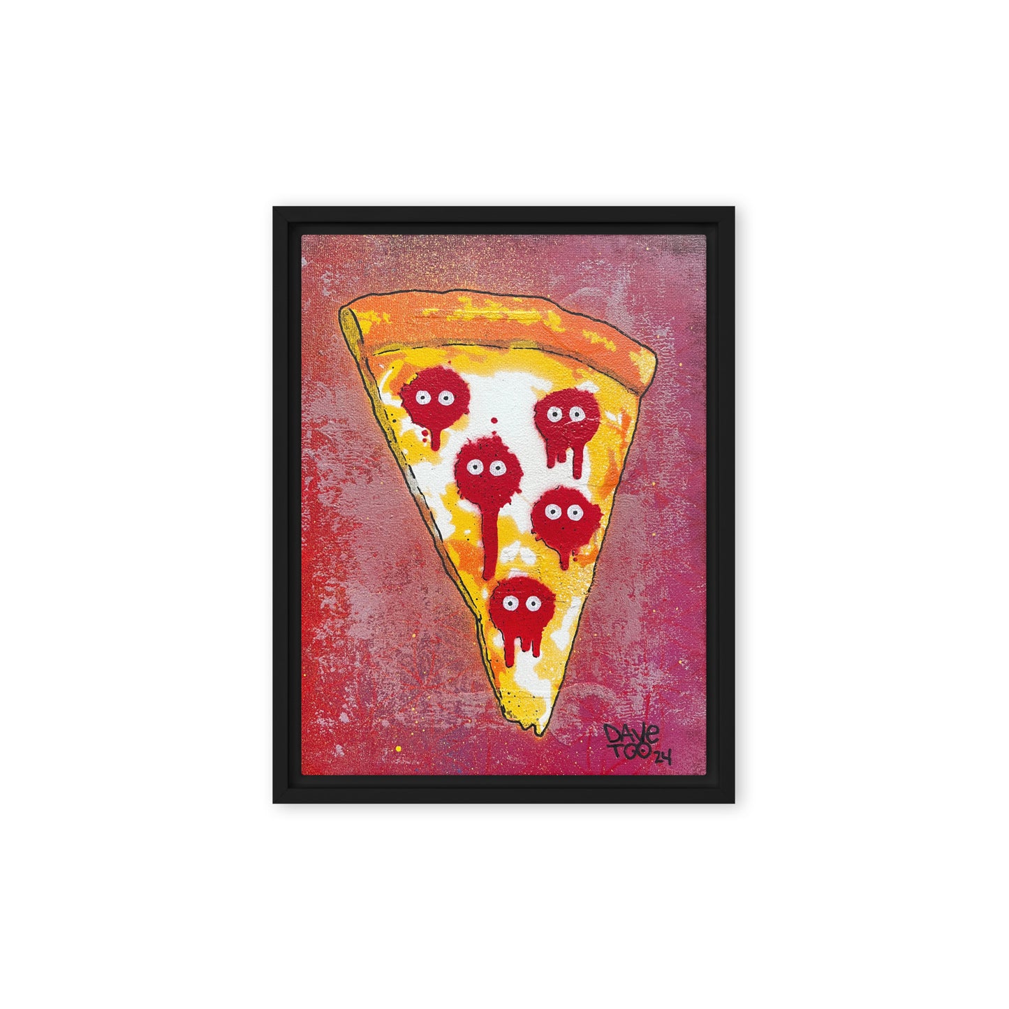 SPRAYMONSTER Pizza Framed canvas