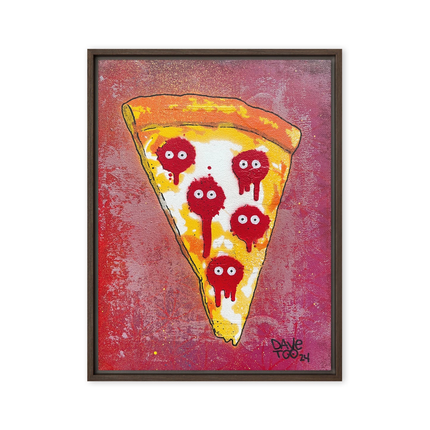 SPRAYMONSTER Pizza Framed canvas